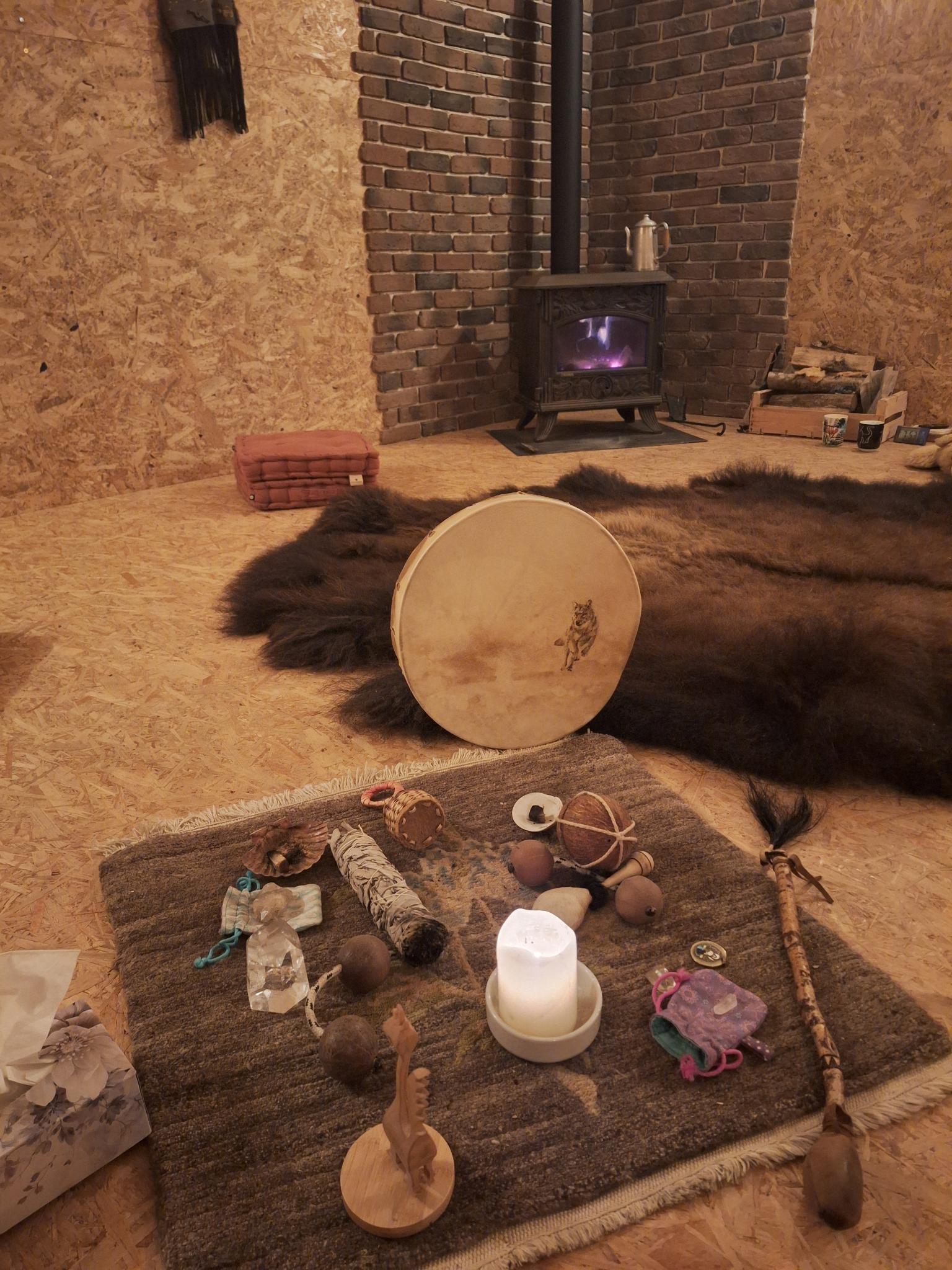 Notre espace de cercles de tambours et les accessoires